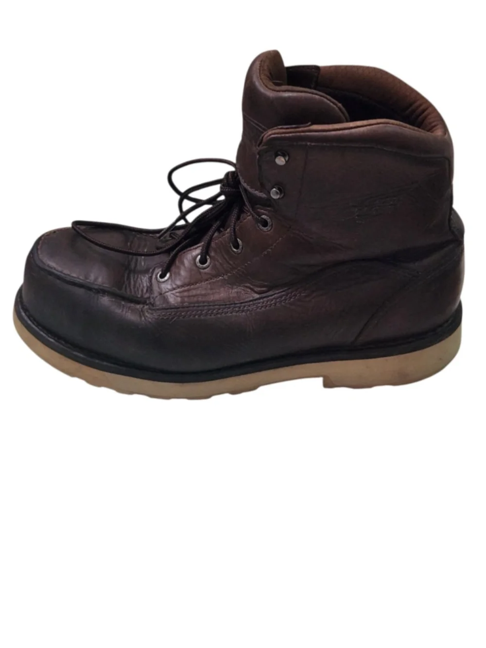 Red Wing Shoes Brown Leather Work Boots with Tan Sole